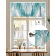 thumbnail image 7 of Abstract Ombre Valances for Windows Green Marble Texture with Golden Line Valance Rod Pocket Light Filtering Short Window Treatments Curtains for Kitchen Bathroom Living Room Bedroom, 60 x 18 Inch, 7 of 7