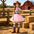 thumbnail image 2 of ibiyuan Western Halloween Dresses for Girls Flutter Sleeve Toddler Girl Halloween Outfit Witch Graphic Cute Clothes Tulle Tutu Skirt Halloween Party Birthday Gifts, 2 of 4