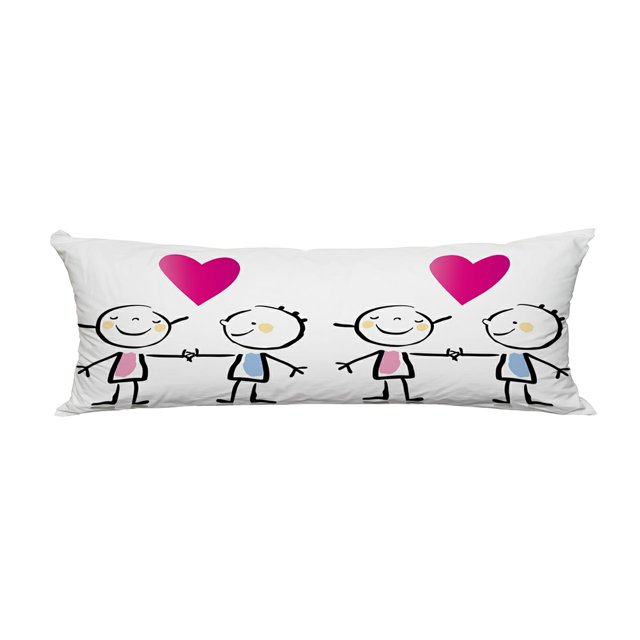ABPHQTO Fundas de almohada para el cuerpo del día de San Valentín Funda de almohada Funda de almohada protectora 50x150 cm