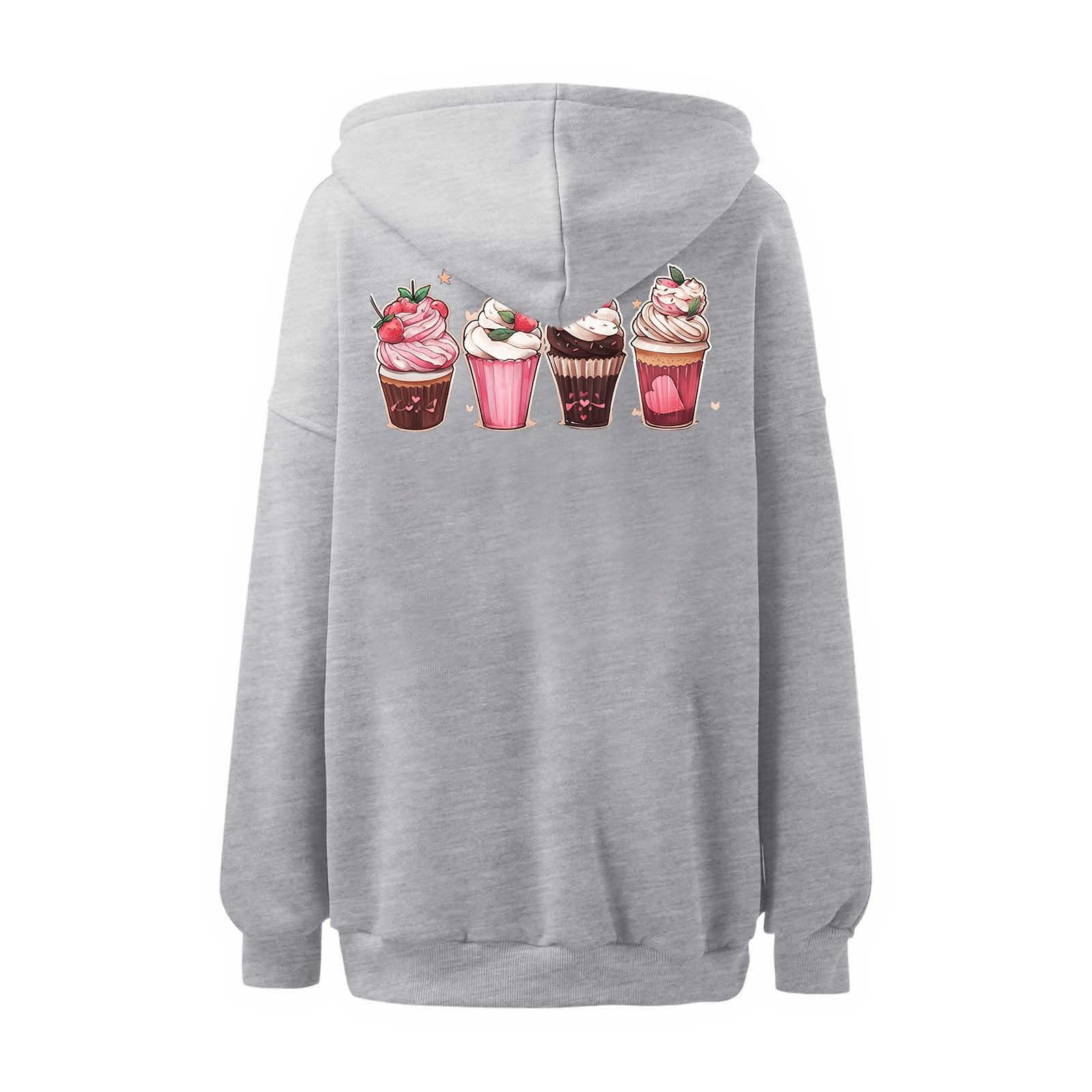 And Winter Fashion Ice Printed Women's Hooded Sweatshirt Without Pockets Sleep Hoodie Women Knitted Jacket Jacket Women Womens Sweatshirt Hoodie Hoodies Women Lightweight Sweatshirts for Women Womens