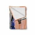 thumbnail image 2 of Basketball Soft Flannel Fleece Blanket, Basketball Action Players on Abstract Background Classical Poster Style Print, Cozy Plush for Indoor and Outdoor Use, 60" x 80", Orange Black, by Ambesonne, 2 of 6