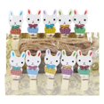 thumbnail image 4 of 10x Clips de fotos de conejo de Pascua de dibujos animados Clips de clavija de colores artesanales de madera para decoración del hogar estilo C, 4 of 9