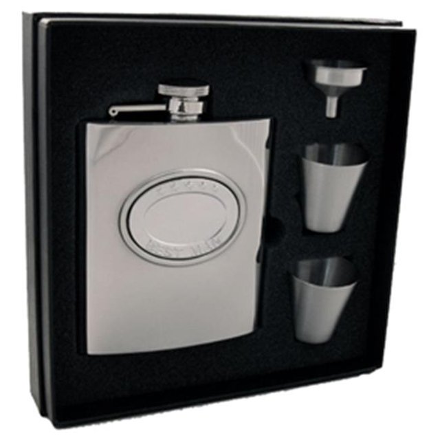Visol VSET38-2056 5 Stars Best Man Stainless Steel 8 oz Deluxe Flask Gift Set
