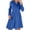 Blue, variant on Women's Long Sleeved Single Breasted Shirt Corduroy Dress Long Skirt