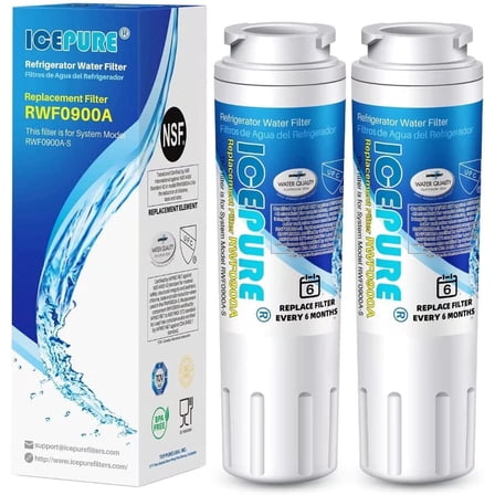 ICEPURE UKF8001 Replacement for Whirlpool Filter 4, Everydrop EDR4RXD1, FMM-2 Maytag UKF8001AXX-200 9084 4396395 MPF15090 WF-UKF8001,WF295,SGF-M9,Puriclean II,RWF0900A Refrigerator Water Filter,2PACK