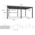 thumbnail image 3 of PURPLE LEAF 11'×18' Outdoor Louvered Pergola with Adjustable Hardtop Roof Patio Pergola Large for Fire Pit Patio Dining, Grey, 3 of 13