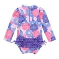inhzoy Infant Baby Girls Long Sleeve Ruffle Swimsuit OnePiece Floral