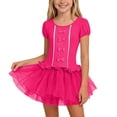 thumbnail image 5 of Edvintorg Girls Tutu Dress Tulle Stretchy Crew Neck Short Sleeve Princess Dresses Kids Clothes Girls Size 3-13, 5 of 9