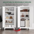 thumbnail image 6 of Elegant Furniture 71''H White Farmhouse Metal Pantry Cabinet with 4 Adjustable Shelves,Metal Storage Cabinet for Kitchen，Dining，Living，Office, 6 of 7