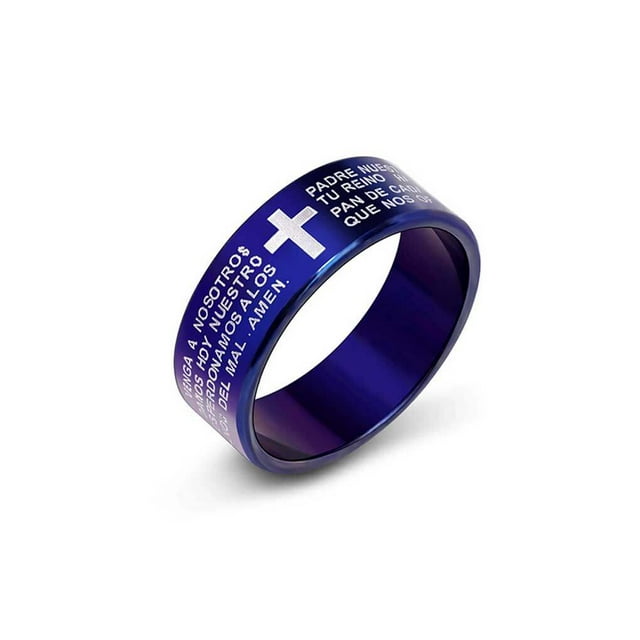 Minnieouse Anillo Vintage para hombre de diseño Simple para viajar, senderismo, boda portátil, anillos de acero inoxidable, joyería decorativa, Ropa, zapatos y accesorios Miscelánea Azul nueve