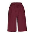 thumbnail image 3 of Women's Casual Pants Elastic Waist Cropped Drawstring Trousers - Comfortable Everyday Wear for Spring Summer Fall, 3 of 5