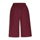 thumbnail image 4 of Pantalones informales para mujer Pantalones cortos con cintura elástica y cordón - Cómodos para el día a día en primavera, verano y otoño, 4 of 6