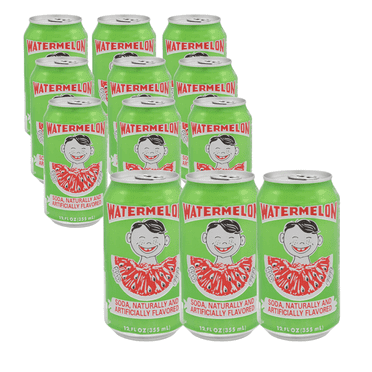 CAWY Watermelon Soda, 12 Fl Oz Cans (Pack of 12) â Refreshing Watermelon Flavor