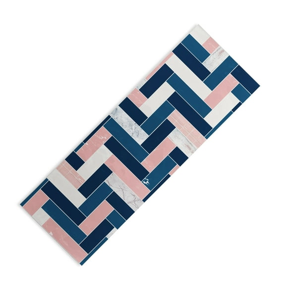 Society6 Midnight Blue Chevron Pattern 24"x70" Yoga Mat Society6