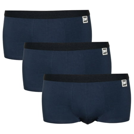 enV Low Rise Boxer Briefs 3 Pack - Super Soft, Stretchy, and Comfortable - Blue and Black Colors, Multiple Size