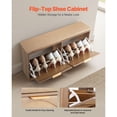 thumbnail image 2 of KFFKFF 38.9" Shoe Cabinet with Bench, 2-Tier Shoe Organizer with Flip Drawers, 440 lbs Weight Capacity, Shoe Bench for Hallway, Living Room, Bedroom, 2 of 9