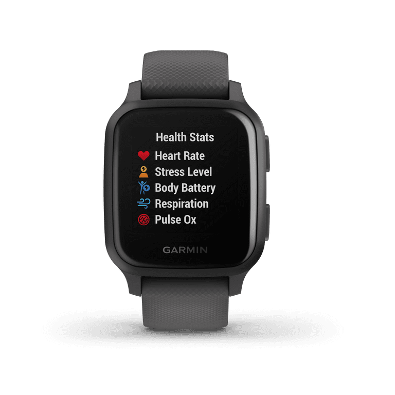 Venu® Sq, Slate Aluminum Bezel with Shadow Gray Case and Silicone Band 