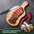 thumbnail image 3 of Juego de cubiertos de plata de 48 piezas con cuchillo para carne - Juego de cubiertos de acero inoxidable - Utensilios de plata brillantes con cuchillo de mesa/cucharas/tenedores para 8, 3 of 7