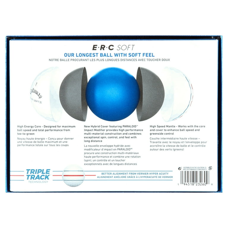 Callaway ERC Soft 21 Golf Balls, White, 12 Pack, Long Distance