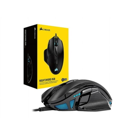 CORSAIR - Nightsword RGB Tunable FPS/MOBA Wired Optical Gaming Mouse with Adjustable Weights - Black