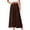 Brown, variant on Tqyyweavej Satin Maxi Skirt for Women High Rise A-Line Solid Color Skirt Flowy Elastic Waist Stylish Skirts with Pockets S-2XL