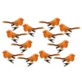 thumbnail image 2 of 12 piezas de pájaros de espuma falsos, pájaros artificiales con clips, figuras de pájaros del zoológico, pájaros de plumas de simulación para porche, , naranja gris shamjiam Estatua de pájaro de simulación, 2 of 8