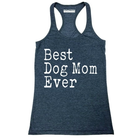 P&B Best Dog Mom Ever Women's Tank Top, Heather Navy, (Best Mod And Tank Setup)