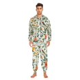 thumbnail image 3 of FORMRS Onesies Pajama for Adults Unisex Hoodie Winter Jumpsuit One Piece Sleepwear, Sizes S-2XL, Light Green Floral Pattern, 3 of 7