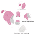 thumbnail image 5 of American Trends Baby Boy Winter Hat and Mitten Set Baby Girl Hats Toddler Winter Hat Sherpa Lined Fleece Earflap Beanie for Girls Boys Light Pink L, 5 of 6