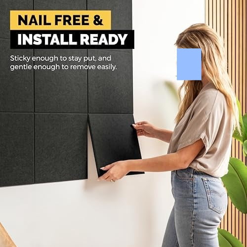 Vision Board - Large Cork Board for Walls 59" x 36", Black Bulletin Board | 15 Pack Felt Wall Tiles | Cork Boards for Office Pin Board Tack Board Cork Boards
