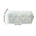 thumbnail image 2 of Floral Quilted Pencil Pouch Double Zipper Soft Fabric Pen Organizer Stationery Yellow, 2 of 3