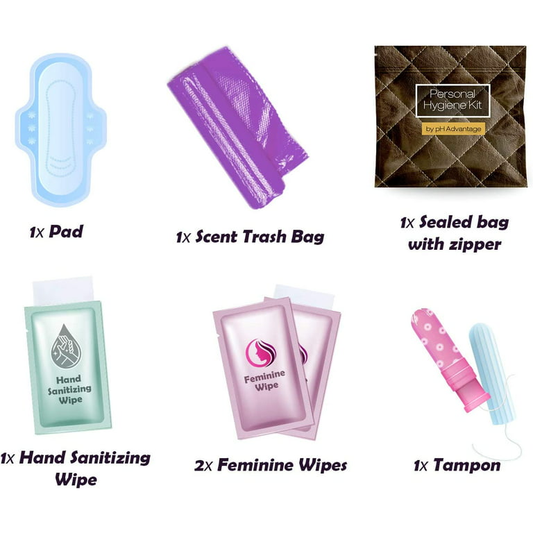 Menstrual Kit All-in-One | Convenience on The Go | Single Period Kit Pack  for Travelling, Tweens & Teenagers or Emergency situations | Individually