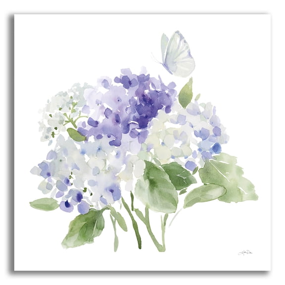 Epic Art 'Cottage Hydrangeas 2'  by Katrina Pete Acrylic Glass Wall Art, 12" x 12"