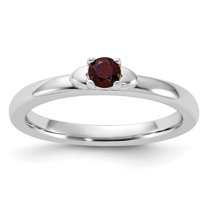 Auriga 925 Sterling Silver Garnet Ring for Women Size- 7