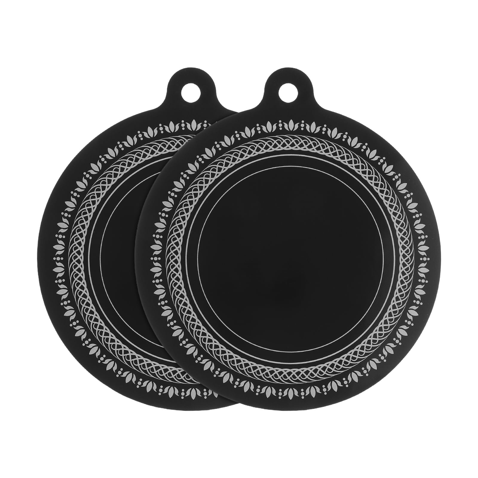NICEXMAS Nicexmas Black Silicone Induction Cooktop Mat Heat Insulation Non-Slip Surface for Home 2Pcs