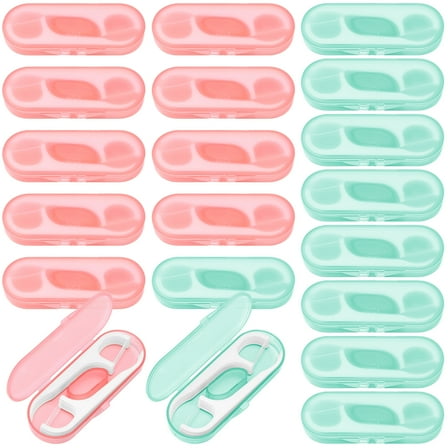 Abaima 20 Pack Dental Floss Picks, 200 Count with Refillable Travel Case, Toothpick Flossers for Adults & Kids, Anti-Shred Thread for Tight Teeth, Gentle on Gums