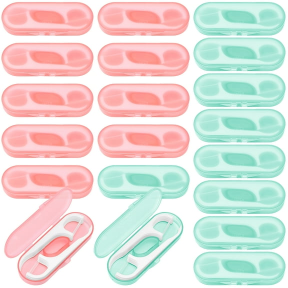 Abaima 20 Pack Dental Floss Picks, 200 Count with Refillable Travel Case, Toothpick Flossers for Adults & Kids, Anti-Shred Thread for Tight Teeth, Gentle on Gums