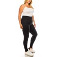 thumbnail image 3 of Women's Plus Size Microfiber Full Solid Length Leggings Pack of 2, 3 of 5