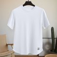 thumbnail image 1 of Men's Solid Color Comfortable Sport Casual Short Sleeved Round Neck Shirts, 1 of 9