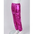 thumbnail image 3 of Miaeowve Kids Shiny Metallic Hip Hop Dance Pants for Boys Girls Pull-on Trousers 70s Party Disco Dancewear Rose 14, 3 of 7