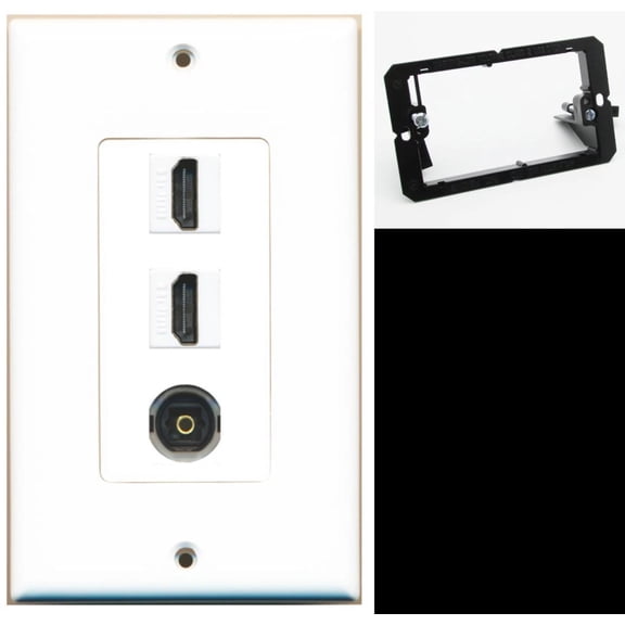 Ultra Spec Cables 2 Port HDMI 1 Port Toslink Wall Plate w/Mounting Bracket