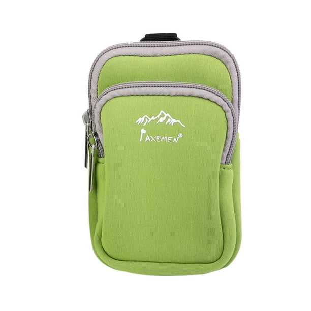 Methold Estuche de bolsa de teléfono con bolsillo con cremallera doble de neopreno para senderismo y escalada Teléfono y Comunicación verdes S