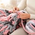 thumbnail image 4 of Chunky Chenille Yarn with Plush Velvet Texture, Super Bulky Yarn for Hand Knitting & Crochet Projects, Ideal Crafting Supplies Gift Set (1Pc), 4 of 4