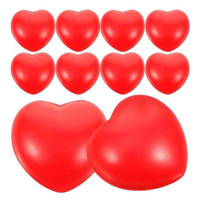 MasteelfCA 10 Pcs Balles Anti-Stress Cœur Rouge Jouets Mini Balles en Mousse