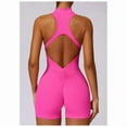 thumbnail image 5 of AEXTO Women's Solid Zip Back Sports Romper, Breathable Comfortable Sleeveless Bodycon Romper for Yoga Gym Workout, Ladies Sportswear for All Seasons, 5 of 7