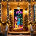 thumbnail image 2 of Feltree Christmas Door Cover Decoration for Front Door, Easy Install Holiday Tapestry, 35x71 Inch Party Decor, 2 of 8