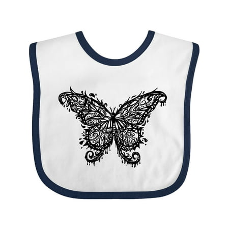 

Inktastic Black Ink Butterfly Gift Baby Boy or Baby Girl Bib