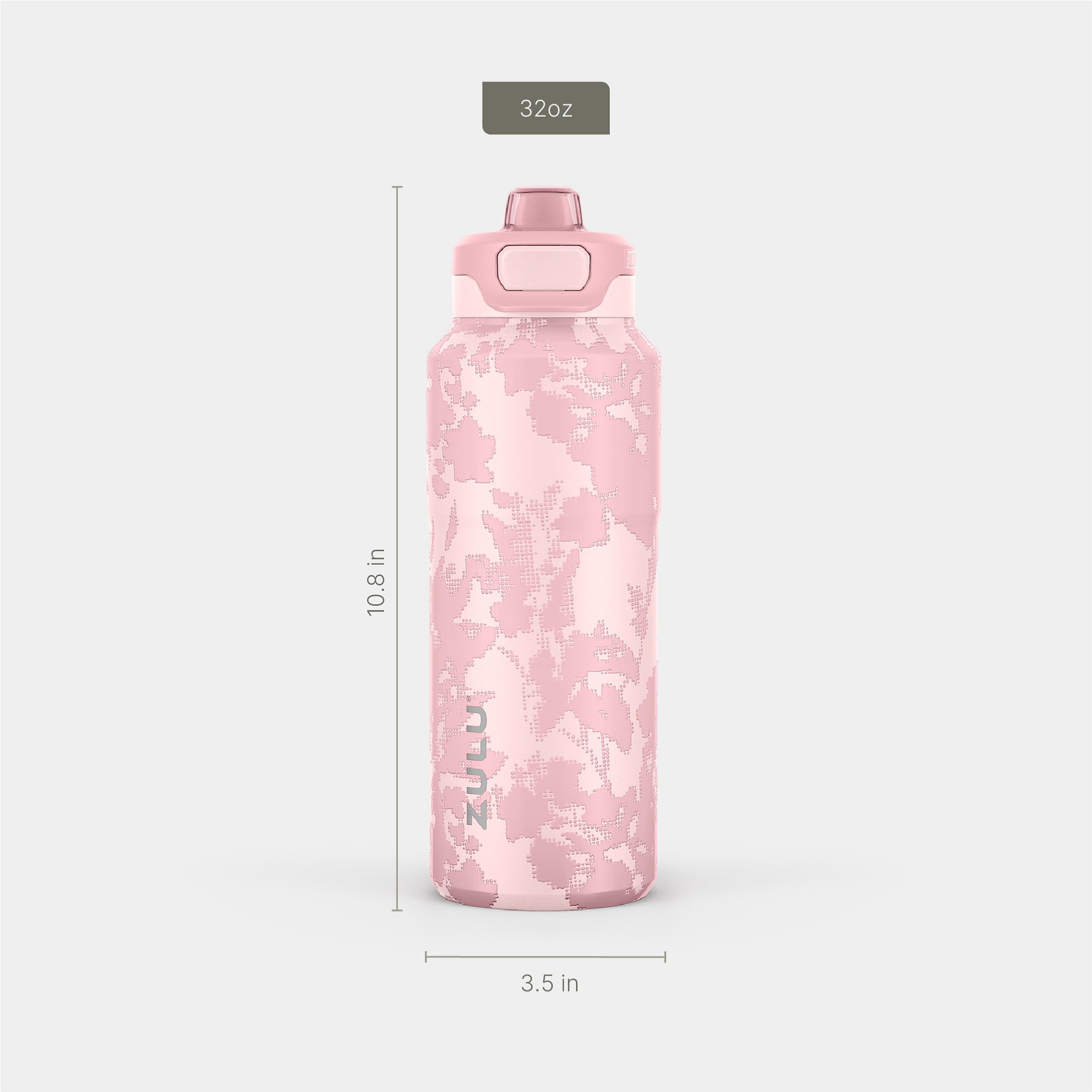 Zulu Powerfill 32oz Stainless Steel Water Bottle, Pink