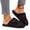 Black, variant on KEVCHE Womens Plush Cotton Slippers, Heart Print Closed-Toe Warm Fuzzy Sandals for Indoor Use, Lightweight Non-Slip House Shoes with Cushioned Insole, Comfortable Bedroom Slippers