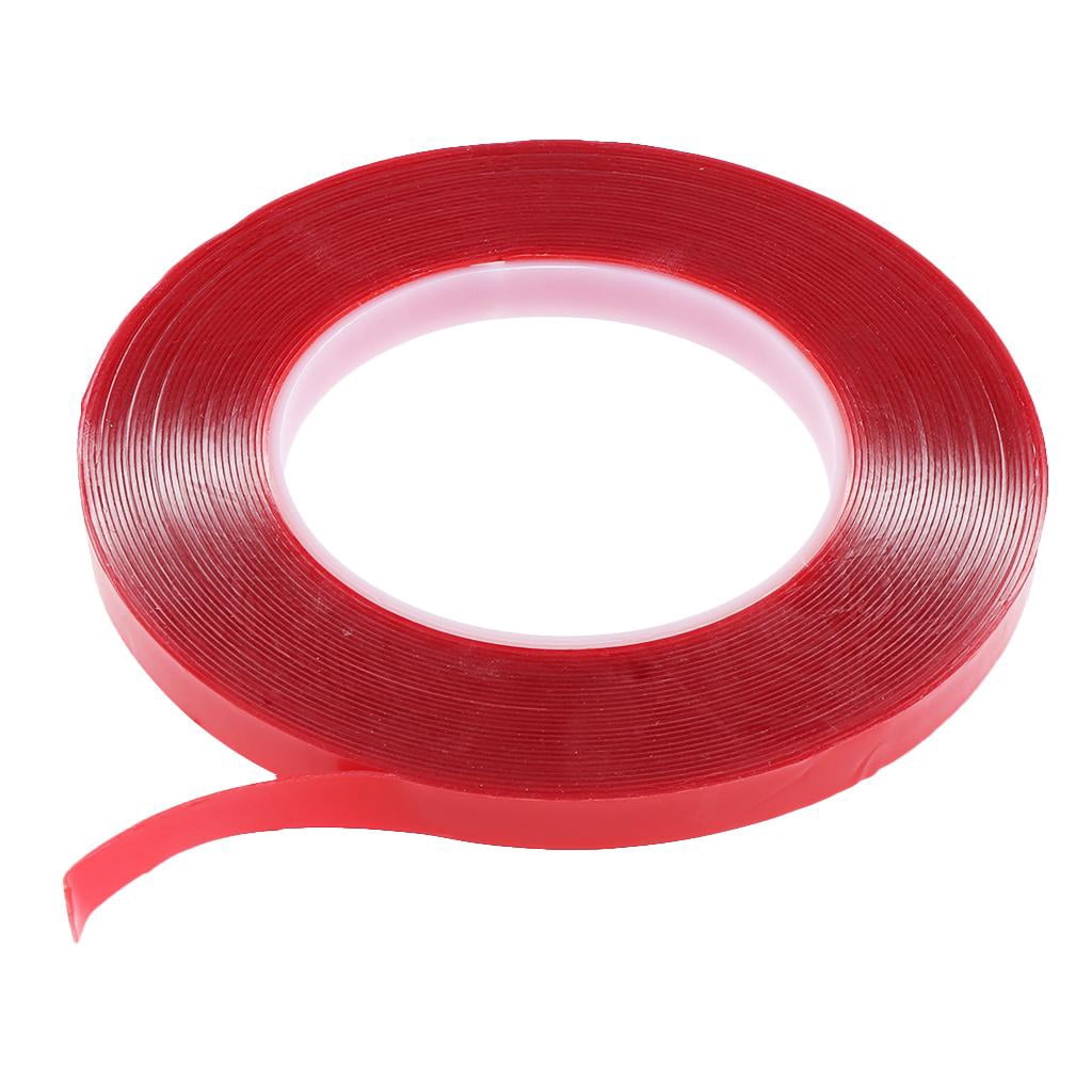 FITYLE 2x2 Rolls Red Tape Heat Resistant Strong Double Sided Adhesive Sticker 10mx1cm